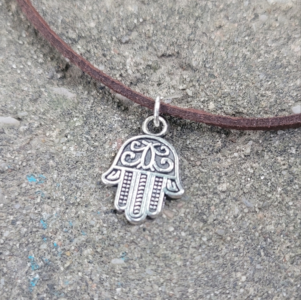 2 for $16! Silver Hamsa Choker Necklace